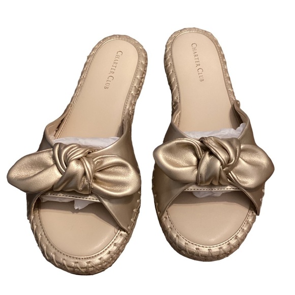 CHARTER CLUB Ashland‎ Knot Sandals gold size 8M - Picture 4 of 9
